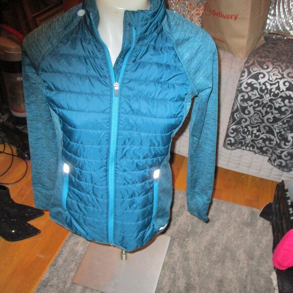 eddie bauer ladies jacket packable sz M blue green very warm - Picture 1 of 4